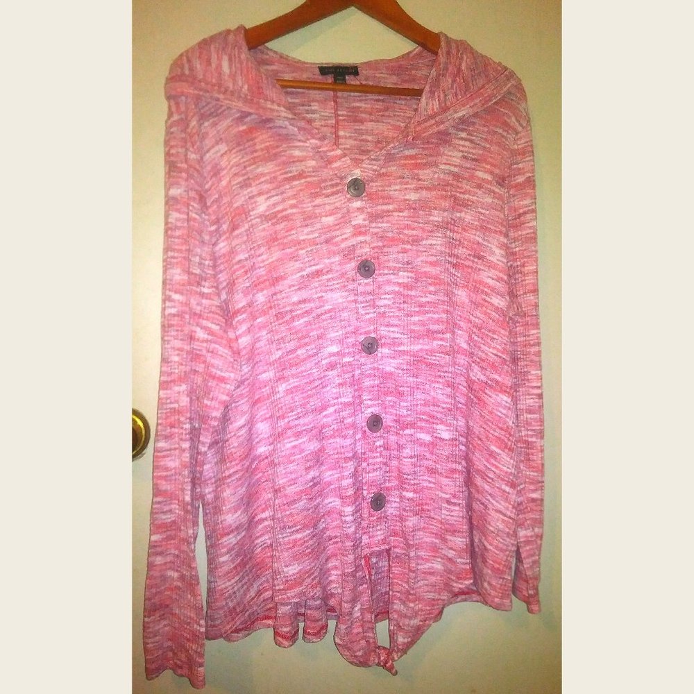 Lane Bryant button up hoodie autumn space dye 3X 22 24